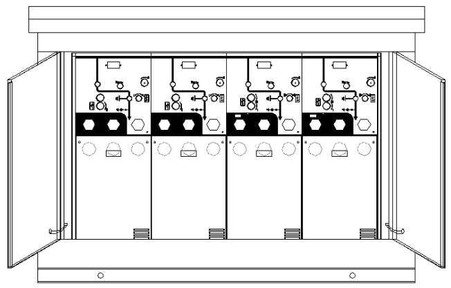 戶外型固體絕緣環(huán)網(wǎng)柜單元結(jié)構(gòu)示意圖